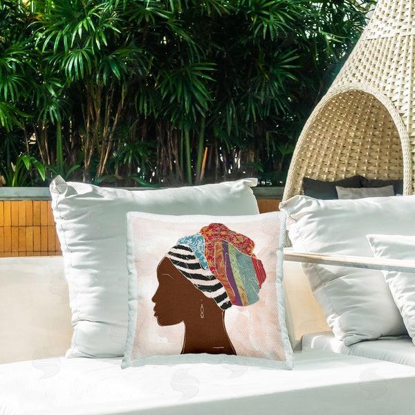 Stupell Industries Carol Robinson | Minimalist African Portrait Printed Throw Pillow
