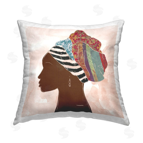stupell industries Carol Robinson | Minimalist African Portrait Printed Throw Pillow