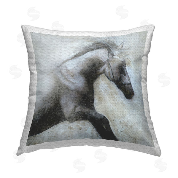 Stupell Industries Carol Robinson | Misted Shadow Horse Printed Throw Pillow