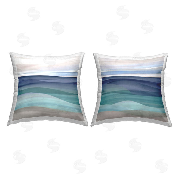 stupell industries Carol Robinson | Modern Beach Scene Printed Throw Pillow Set