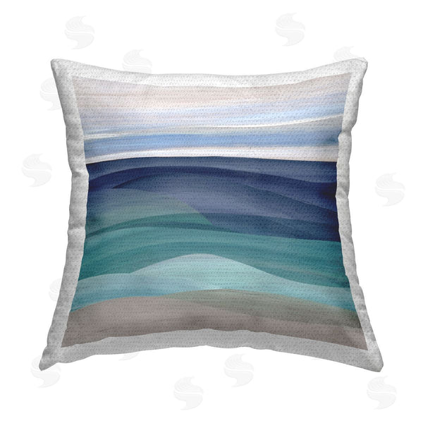 Stupell Industries Carol Robinson | Modern Beach Waves Printed Throw Pillow