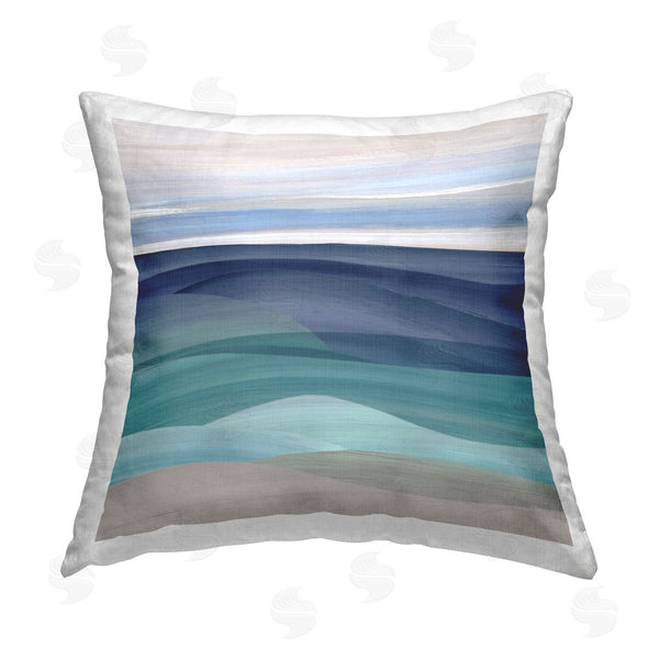 stupell industries Carol Robinson | Modern Beach Waves Printed Throw Pillow