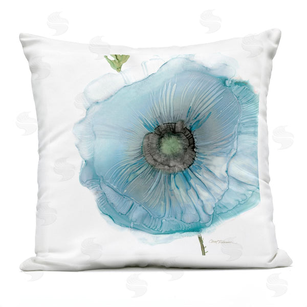 Stupell Industries Carol Robinson | Modern Blue Poppy Petals Printed Throw Pillow
