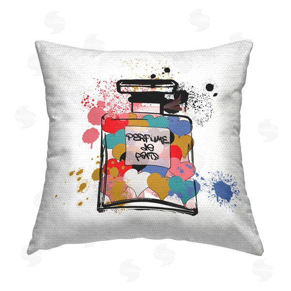 Stupell Industries Carol Robinson | Modern Splatter Hearts Perfume Printed Throw Pillow