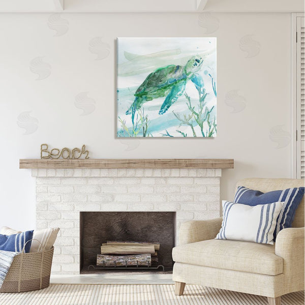 Stupell Industries Carol Robinson | Modern Turtle Underwater Wall Art