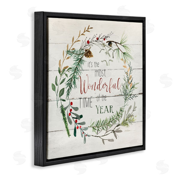 Stupell Industries Carol Robinson | Most Wonderful Time Of Year Wreath Wall Art