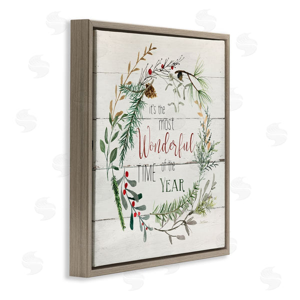 Stupell Industries Carol Robinson | Most Wonderful Time Of Year Wreath Wall Art