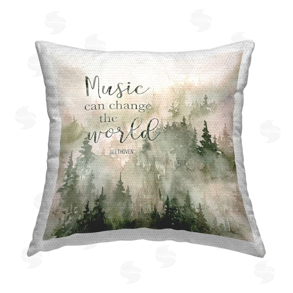Stupell Industries Carol Robinson | Music Can Change World Printed Throw Pillow