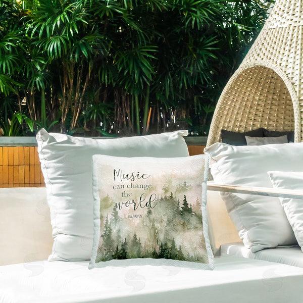 Stupell Industries Carol Robinson | Music Can Change World Printed Throw Pillow