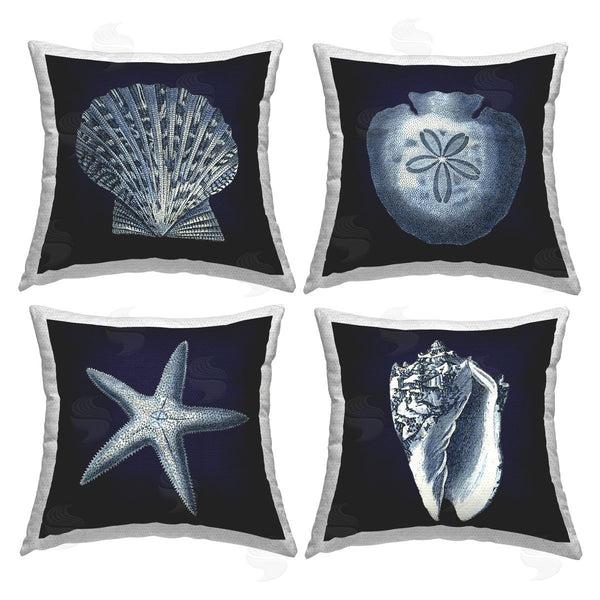 Stupell Industries Carol Robinson | Nautical Blue Sea Life Printed Throw Pillow Set