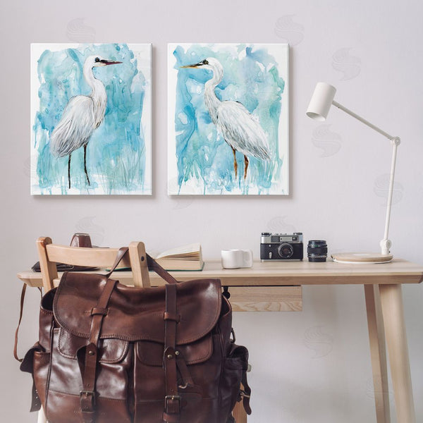 Stupell Industries Carol Robinson | Nautical Crane Pair White Beach Birds Wall Art