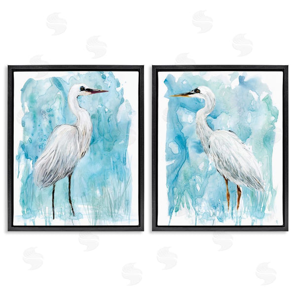 Stupell Industries Carol Robinson | Nautical Crane Pair White Beach Birds Wall Art