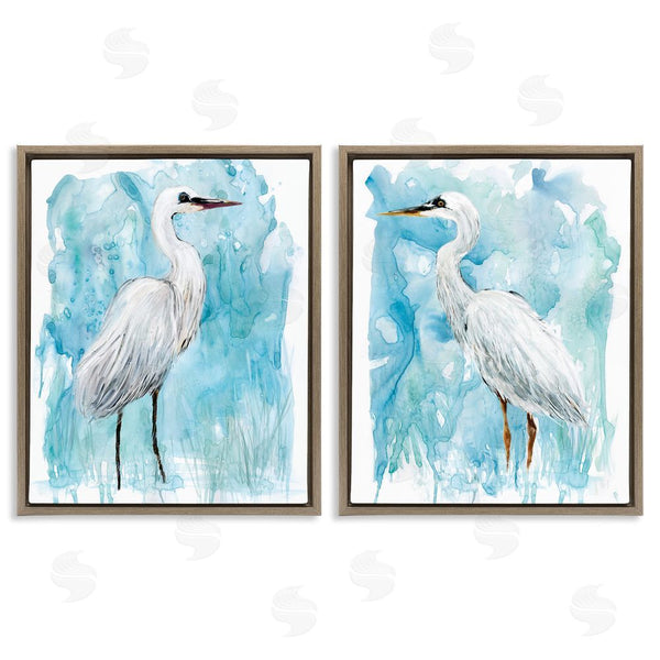 Stupell Industries Carol Robinson | Nautical Crane Pair White Beach Birds Wall Art