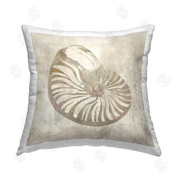 stupell industries Carol Robinson | Nautilus Seashell Illusion Printed Throw Pillow