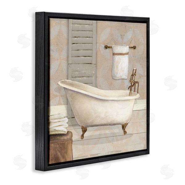 Stupell Industries Carol Robinson | Neutral Clawfoot Bathtub