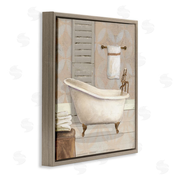 Stupell Industries Carol Robinson | Neutral Clawfoot Bathtub
