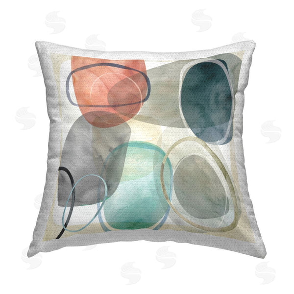 Stupell Industries Carol Robinson | Neutral Tone Oblique Shapes Printed Throw Pillow