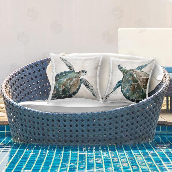 Stupell Industries Carol Robinson | Neutral Turtles On Beige Printed Throw Pillow Set