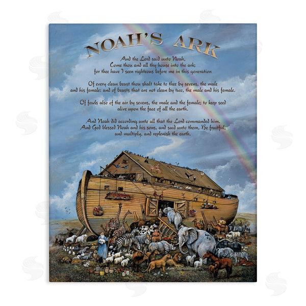 stupell industries Carol Robinson | Noah's Ark Traditional Animal Illustration Faith Based Text Wall Art