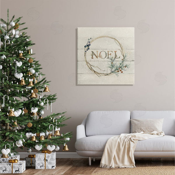 Stupell Industries Carol Robinson | Noel Holiday Botanical Wreath Wall Art