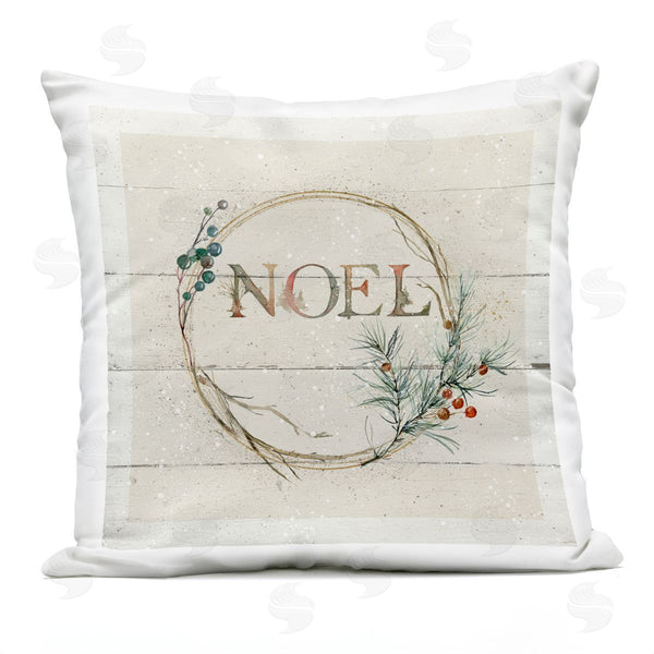 Stupell Industries Carol Robinson | Noel Typography Holiday Rustic Plank Pattern Printed Throw Pillow