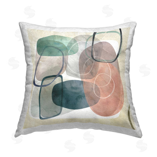 Stupell Industries Carol Robinson | Oblong Organic Shapes Printed Throw Pillow