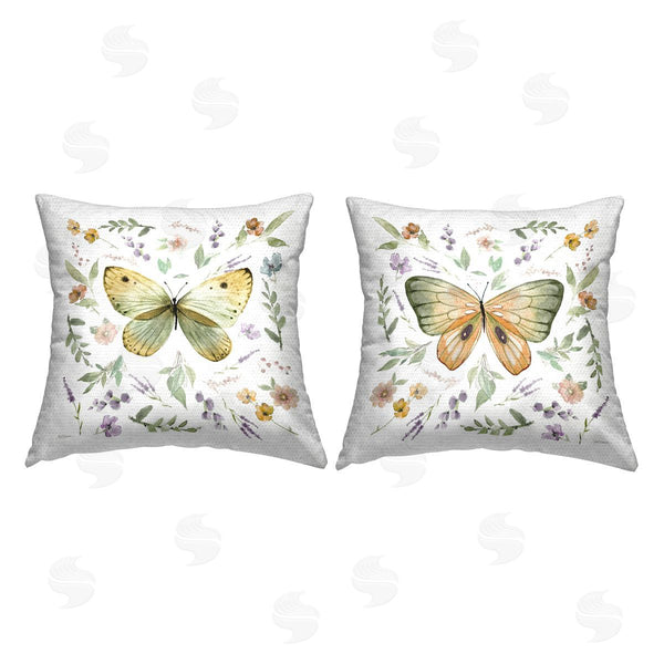 Stupell Industries Carol Robinson | Organic Nature & Butterflies Printed Throw Pillow Set