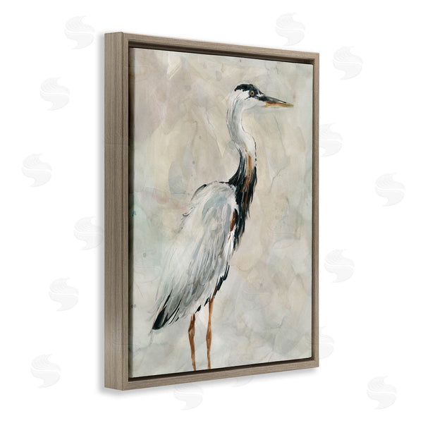 Stupell Industries Carol Robinson | Ornate Crane Portrait Over Soft Neutral Watercolor Wall Art