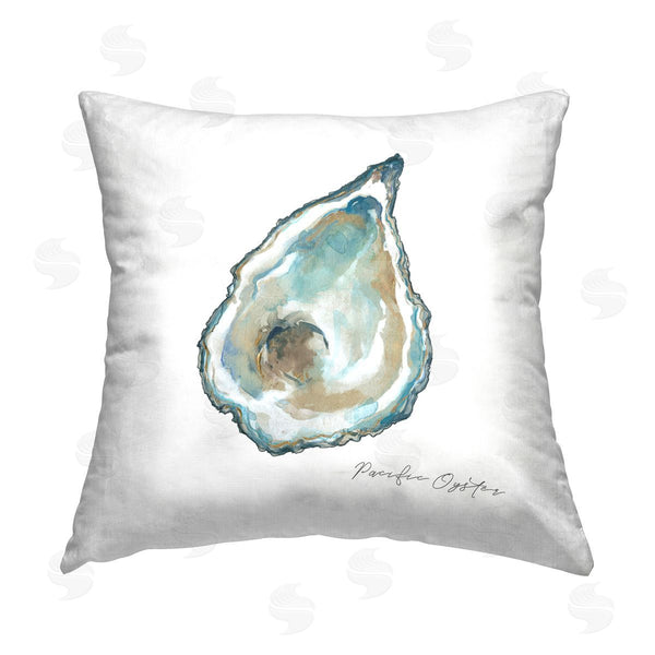 stupell industries Carol Robinson | Pacific Oyster on White Printed Throw Pillow