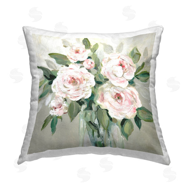stupell industries Carol Robinson | Pale Pink Blossom Bouquet Printed Throw Pillow