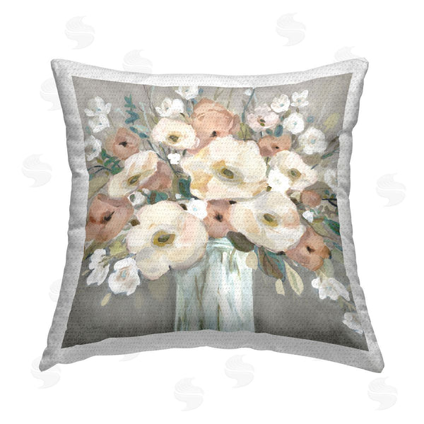 Stupell Industries Carol Robinson | Pastel Poppies Bouquet Printed Throw Pillow
