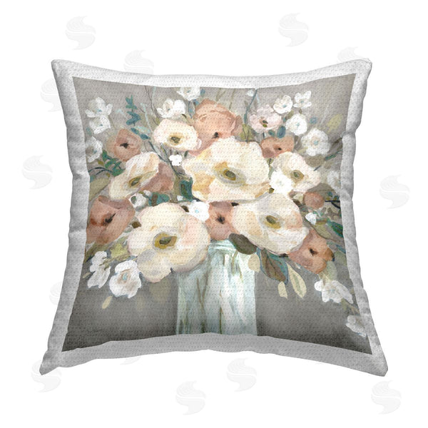 Stupell Industries Carol Robinson | Pastel Poppies Bouquet Printed Throw Pillow