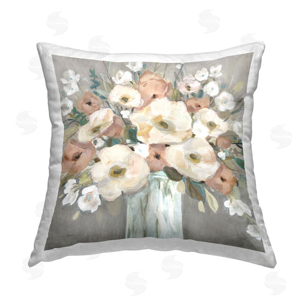 stupell industries Carol Robinson | Pastel Poppies Bouquet Printed Throw Pillow