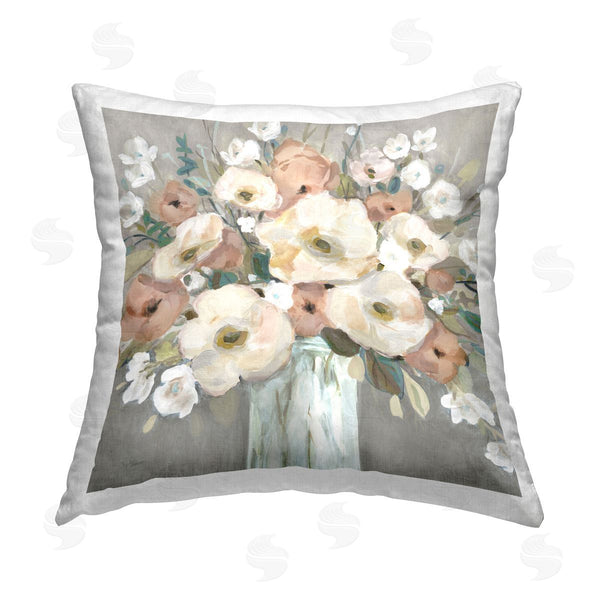 stupell industries Carol Robinson | Pastel Poppies Bouquet Printed Throw Pillow