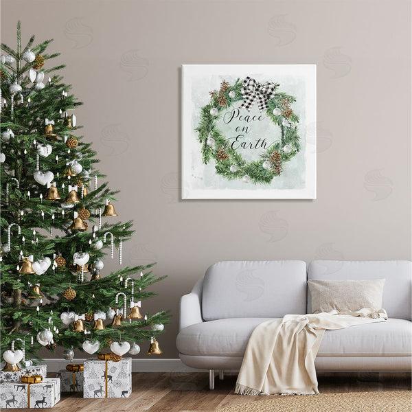 Stupell Industries Carol Robinson | Peace Seasonal Wreath Wall Art