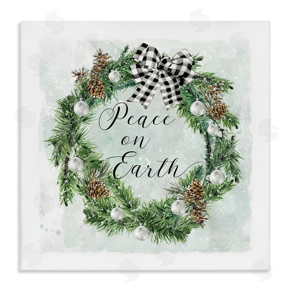 stupell industries Carol Robinson | Peace Seasonal Wreath Wall Art