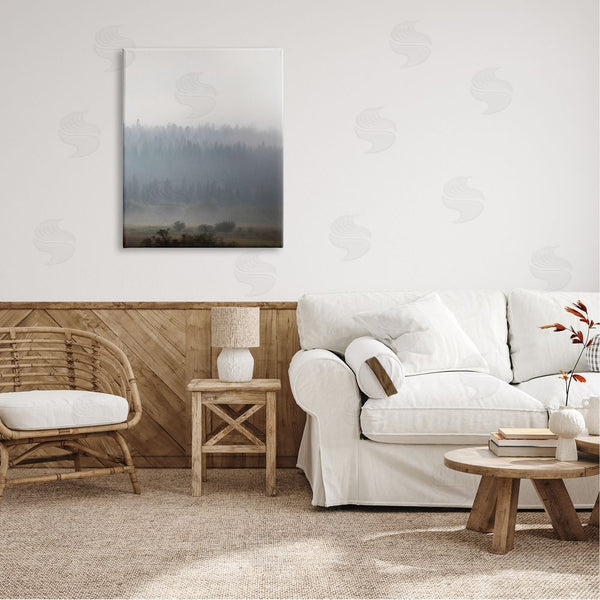 Stupell Industries Carol Robinson | Peaceful Fog Rural Landscape Woodlands Trees Clouds Wall Art