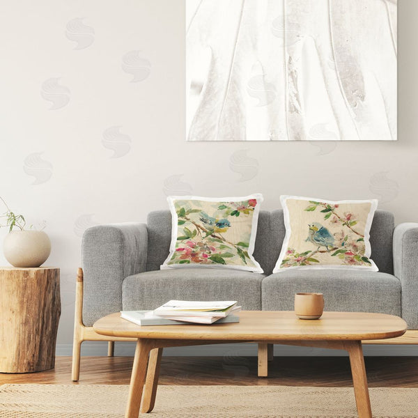 Stupell Industries Carol Robinson | Perched Spring Birds Printed Throw Pillow Set