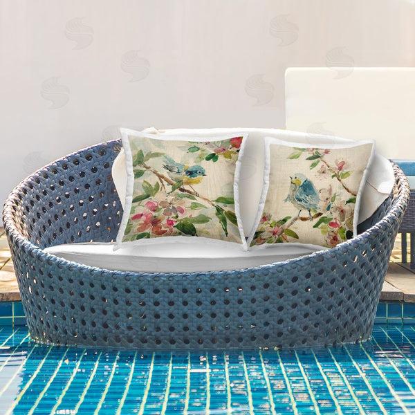 Stupell Industries Carol Robinson | Perched Spring Birds Printed Throw Pillow Set