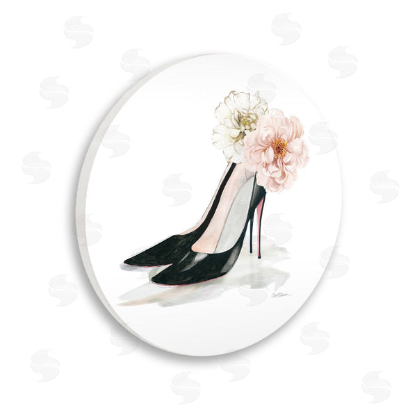 stupell industries Carol Robinson | Pink Floral Black Heels Wall Art