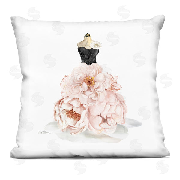 stupell industries Carol Robinson | Pink Peonies Floral Dress Printed Throw Pillow