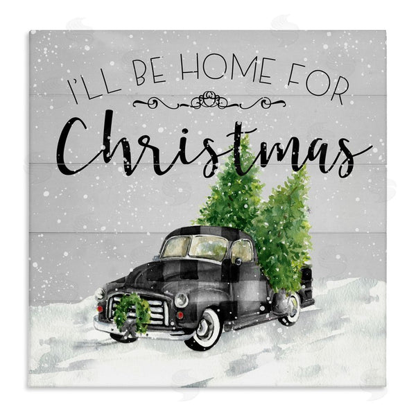 stupell industries Carol Robinson | Plaid Truck Christmas Phrase