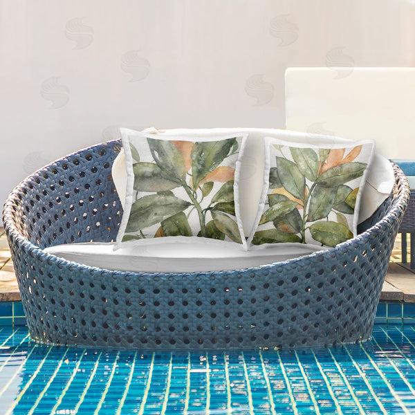 Stupell Industries Carol Robinson | Plant Life With Orange Details Printed Throw Pillow Set