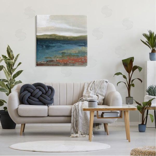 Stupell Industries Carol Robinson | Pond Shore Green Mountainous Scenery Modern Painting Wall Art