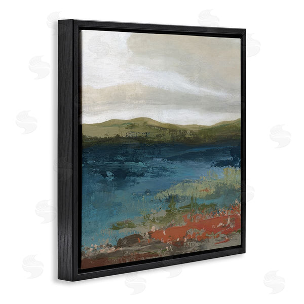 Stupell Industries Carol Robinson | Pond Shore Green Mountainous Scenery Modern Painting Wall Art
