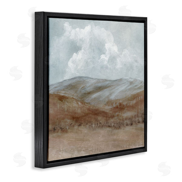 Stupell Industries Carol Robinson | Puffy Clouds Over Mountain Peaks Rural Country Grassland Wall Art