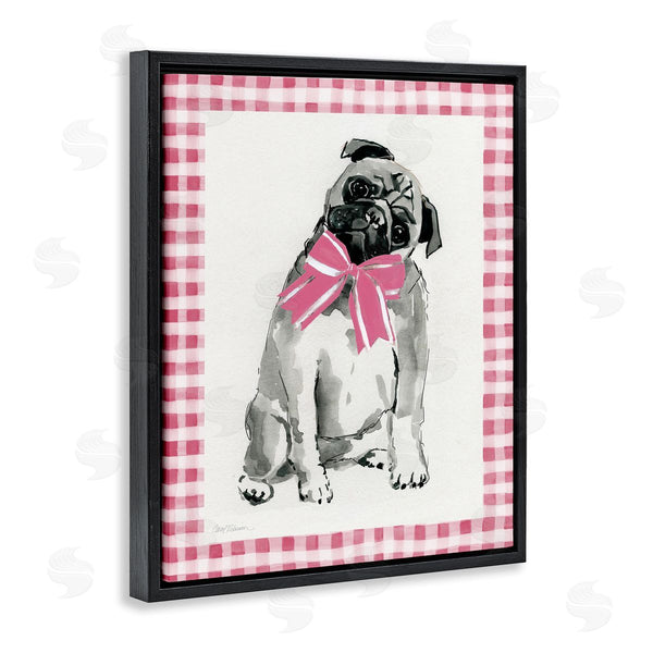 Stupell Industries Carol Robinson | Pug With Plaid Border