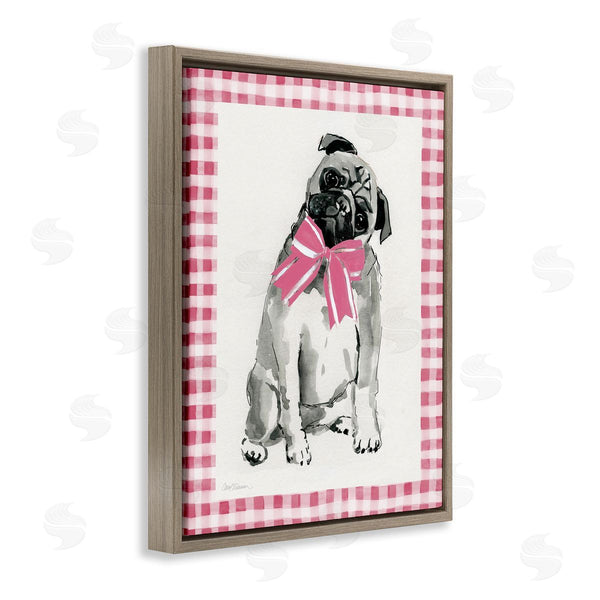 Stupell Industries Carol Robinson | Pug With Plaid Border
