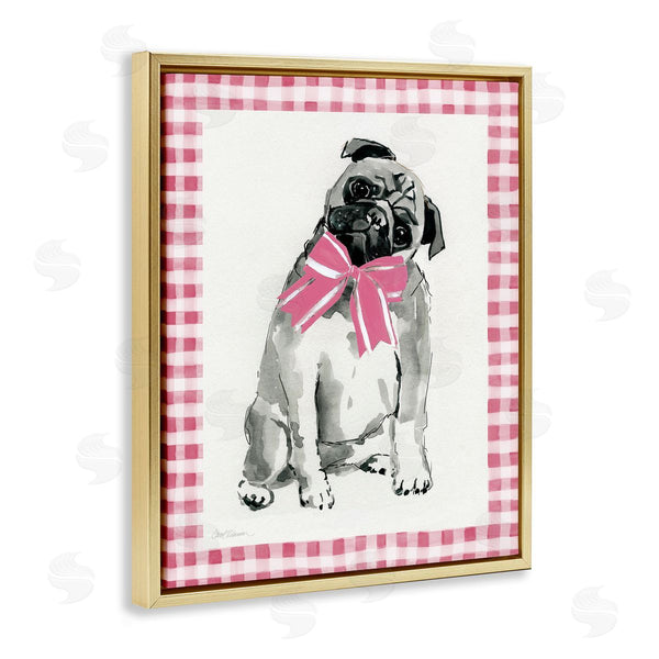 Stupell Industries Carol Robinson | Pug With Plaid Border