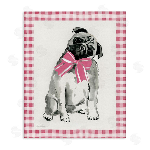 stupell industries Carol Robinson | Pug with Plaid Border